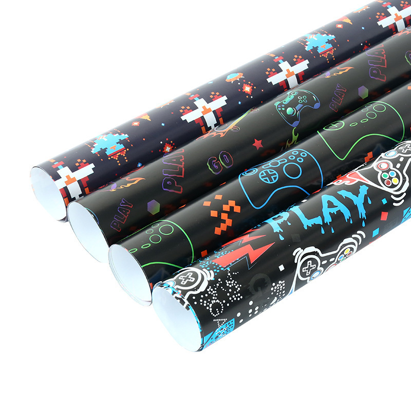 Papel de regalo de dibujos animados para consolas de videojuegos, el más vendido de Amazon, regalo de cumpleaños, papel de regalo hecho a mano, papel de regalo de dibujos animados.