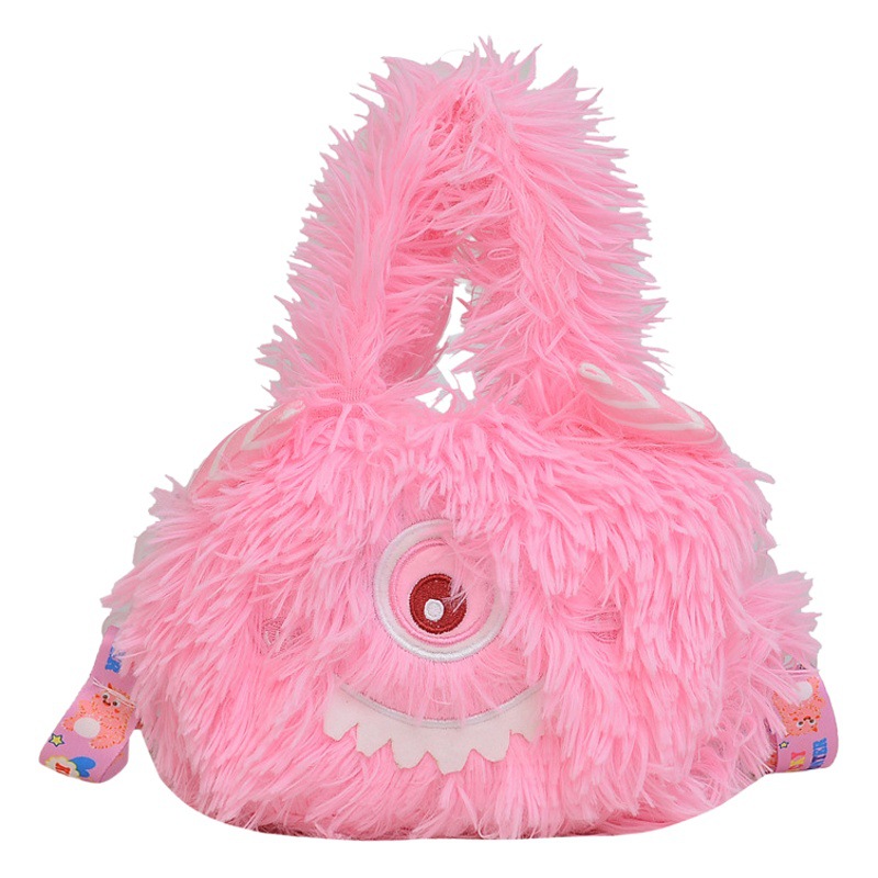 Nueva chica Corazón de dibujos animados monstruo bolso lindo Monster de un solo ojo de peluche hombro bolsa de mensajero bolsa de teléfono móvil