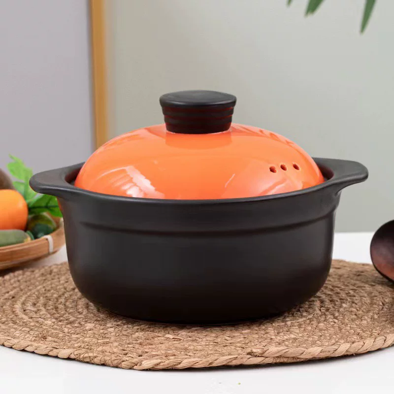 Large -capacity ceramic casserole stew cooker household gas burning without cracking sand pot pot soup pot claypot pot heat porcelain pot hot porcelain pot pot