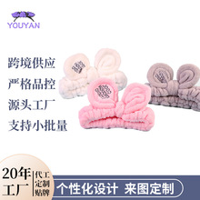 韩版毛绒兔耳洗脸发带简约头巾洗漱束发带男女头箍发饰批发