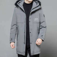 New 90 White Duck Down Casual Thickened Business Mid Length Fox Down Coat for Men_voghion.com