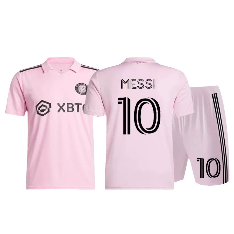 2324 Miami International Massey Jersey N ° 10 nuevo impreso traje de fútbol traje de entrenamiento de competencia rosa para hombres