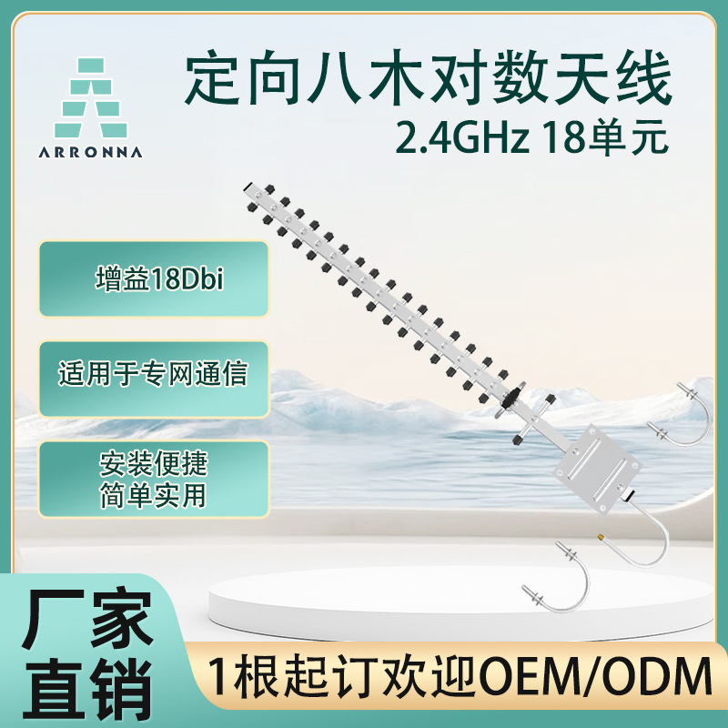WIFI2400-2483MHZ频段18单元点对点2.4G室外定向覆盖天线无线