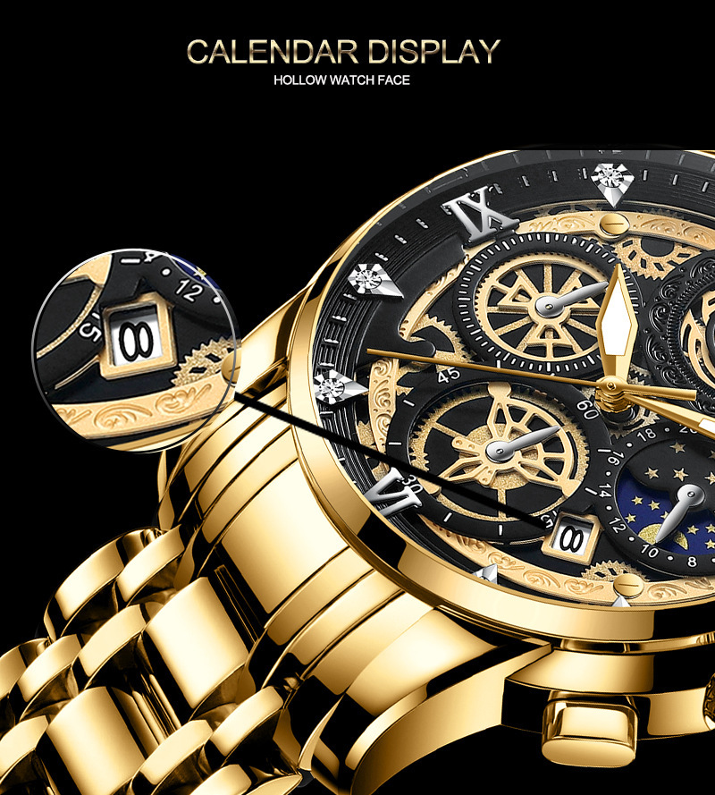 Jahr Sonne Mond Stern Herrenuhr Hohlkalender Tourbillon Quarz wasserdichte Uhr Herrenuhr_voghion.com