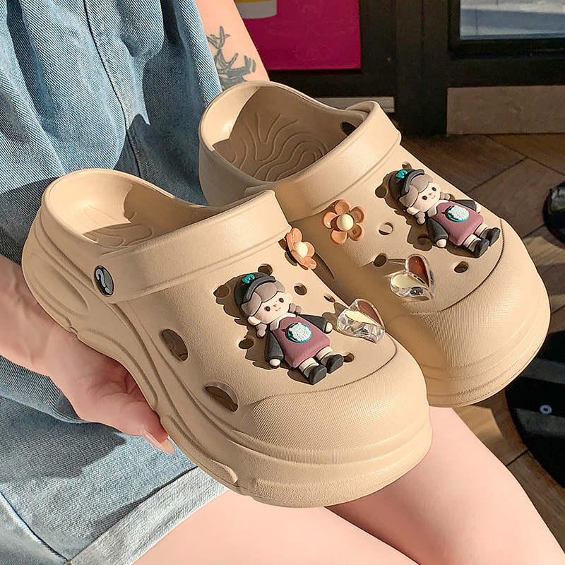 Eva New Thick-Soled Clogs for Women, Non-Slip Soft Sole Beach Summer Outdoor Wear, Height-Increasing Closed-Toe Fashion Sandals