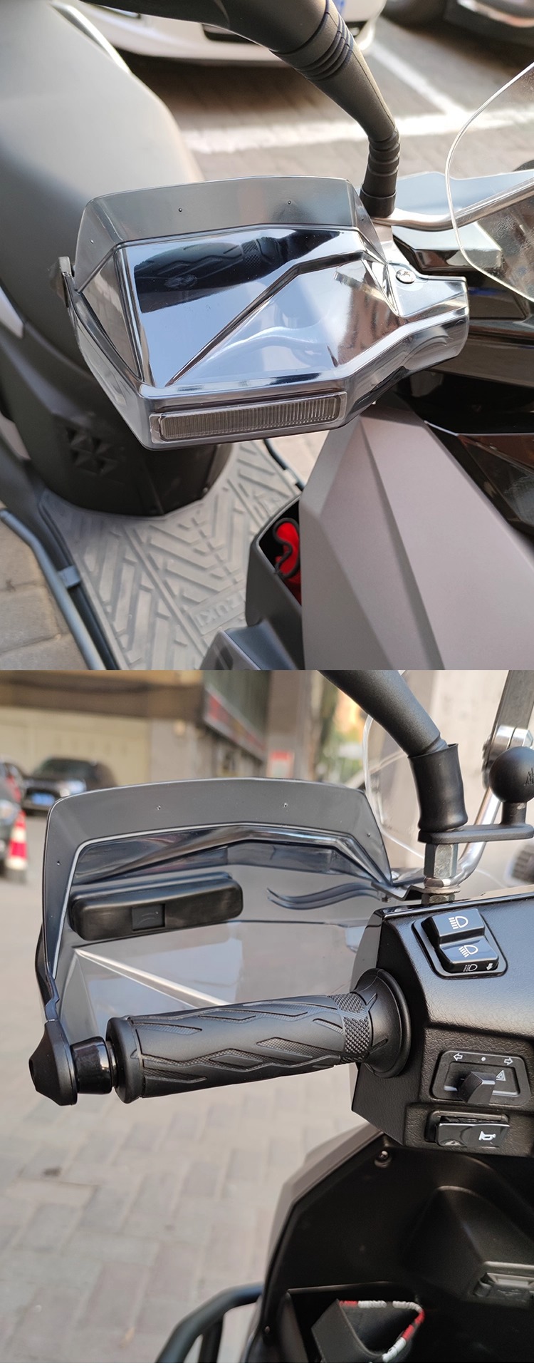 Suitable for Suzuki Scooter Uy125 Hand Guard Usr125 Windshield Handle Nx125 Universal Accessories with Light