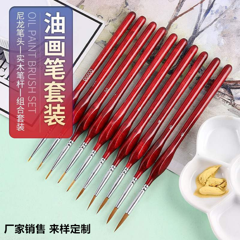Cross-border Wolf Hose Gou Line Pen Positive Posture Brush Nail Pen Soft Hair Oil Painting Sketching Pen Eyebrow Pen Pure Wolf Tail Gou Line Pen
