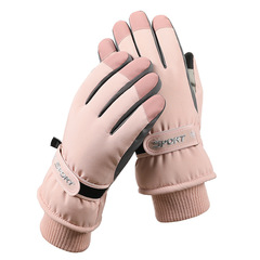 Winter new ski gloves for men and women for outdoor riding, touch screen warm and velvet thickened gloves, waterproof and non-slip