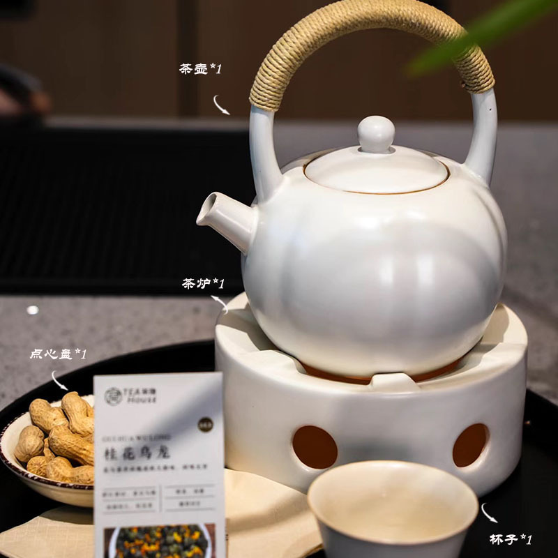 雲琳囲炉煮茶新中国式茶屋茶室陶磁器煮ティーポットろうそく保温提梁壺泡茶ソーダ釉薬|undefined