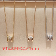 宝i家精工版CNC扣头小蛮腰满天星项链小红人镶钻香槟金轻奢欧美风