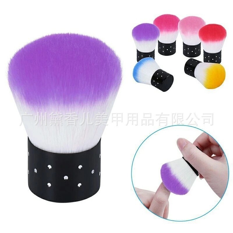 Brocha para Polvo de Manicura y Maquillaje de Nylon Suave para Limpieza de Uñas y Colorete