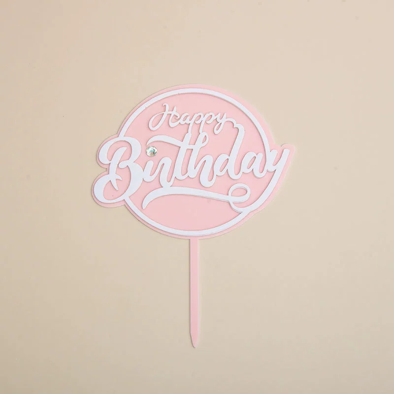 Выпеченный торт украшение Акрил birthday счастливый горящий инкрустированный бриллиант десертPlug-in вечеринка сцена макет