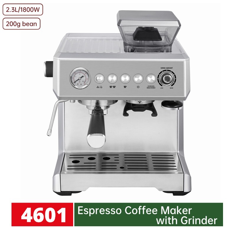 127V Three-In-One Cross-Border Espresso Machine with Grinder, Semi-Automatic Household Espresso Machine with Grinder