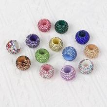 软陶高品质大孔钻球20mm穿孔软陶珠满钻陶泥钻球散珠配件厂家批发