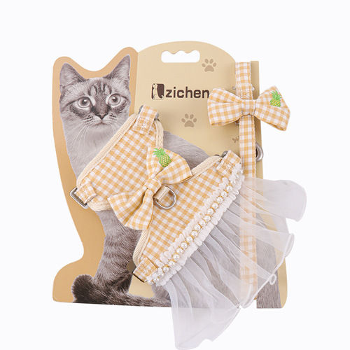 Dog Leash Teddy Bichon Cat Vest Harness Korean Style Small Dog Pet Supplies Dog Rope Wholesale