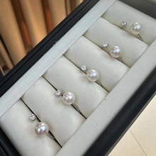 银生珍珠 7-8mm 经典戴妃款 纯银戒指淡水珍珠