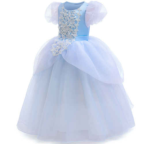 Foreign trade cosplay Cinderella princess dress women children's dress dress waist puffed dress bubble sleeve children's dress