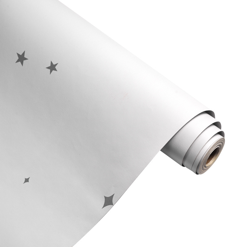 Papel pintado autoadhesivo estrella Plaid dormitorio impermeable a prueba de humedad pegatinas de renovación color sólido blanco Fondo vivo pegatinas papel pintado