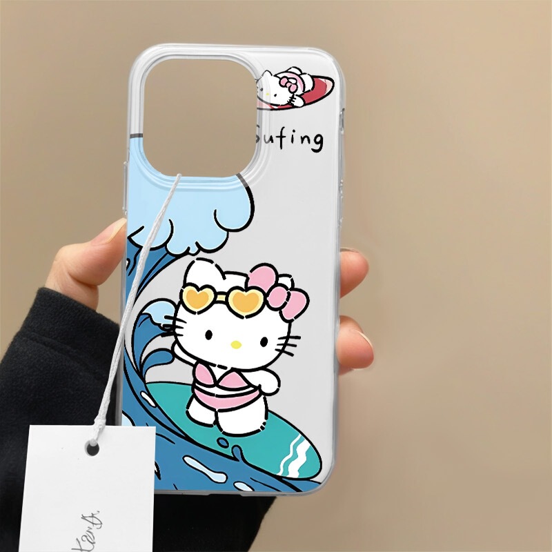 Surfing Kt Baby-Themed Cool iPhone 16 Pro Max Case Suitable for Apple 17 Pro, Trendy New Fashion in Europe and America Surfing Kt Baby-Themed Cool iPhone 16 Pro Max Case Suitable for Apple 17 Pro, Trendy New Fashion in Europe and America