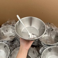 一諾厨房304ステンレスの粉の碗の韓国式の米酒のご飯の碗の軽食の碗は双耳の調味料の碗のご飯のサラダを持っています。