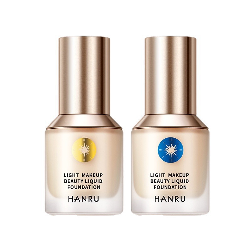 Base de Maquillaje Líquida Transparente y de Larga Duración HANRU, Corrector Natural para una Piel Suave, Base de Maquillaje de Larga Duración que No se Agrieta para Piel Grasa