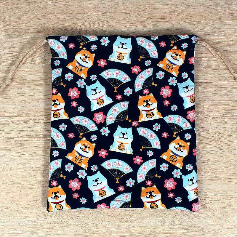 彩印抽绳热升华全涤帆布袋束口化妆品口红棉布袋环保杂物收纳袋