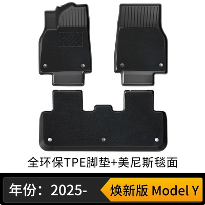 Suitable for Tesla's New Model Modelə uyğun ayaqaltı - new-model-y-double-layer-floor-mats-wear-resistant-king
