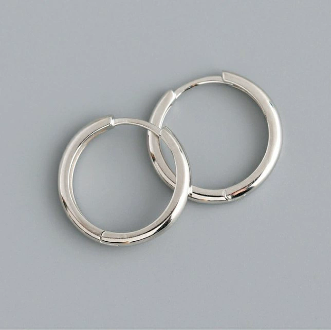 Миниатюрные серёжки-г hoops, серебро 925, минималистичные полированные серьги-кольца, диаметр 6–14 мм