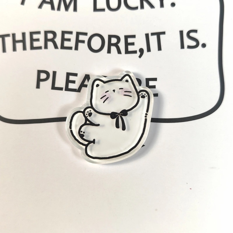 線画落書き猫冷蔵庫マグネット漫画アクリル磁気写真装飾マグネット写真ステッカー|undefined