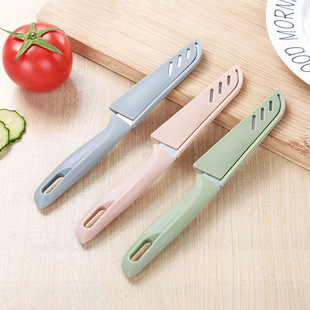 5 straight handle fruit knife multifunctional with protective cover office home student dormitory cutting fruit knife portable
