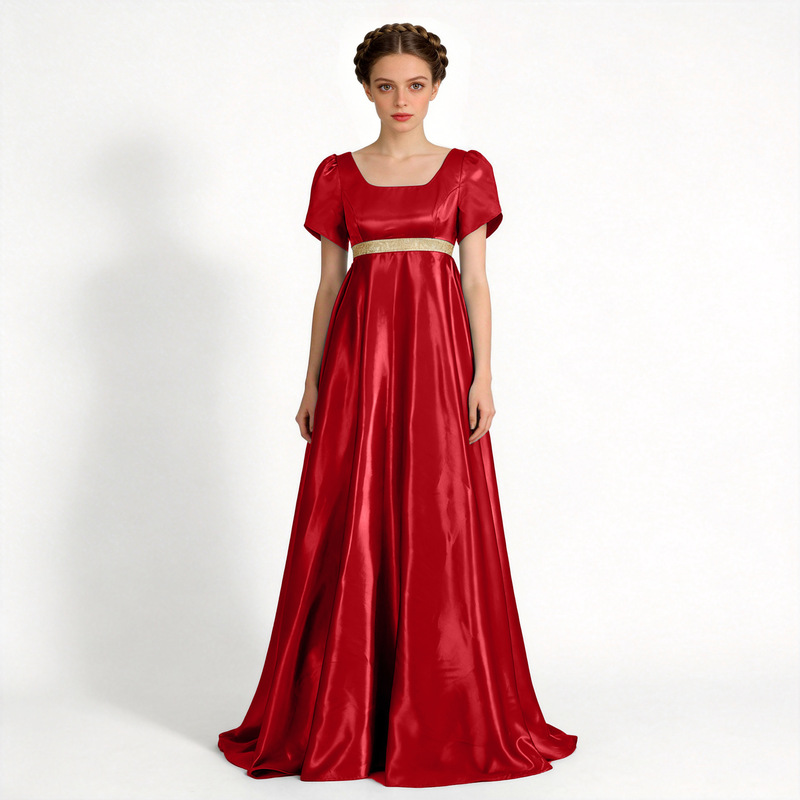 Victorian Ball Empire Waist Dress 19Th Century Satin Dress Party Cosplay Costume Cos Costume Victorian Ball Empire Waist Dress 19Th Century Satin Dress Party Cosplay Costume Cos Costume