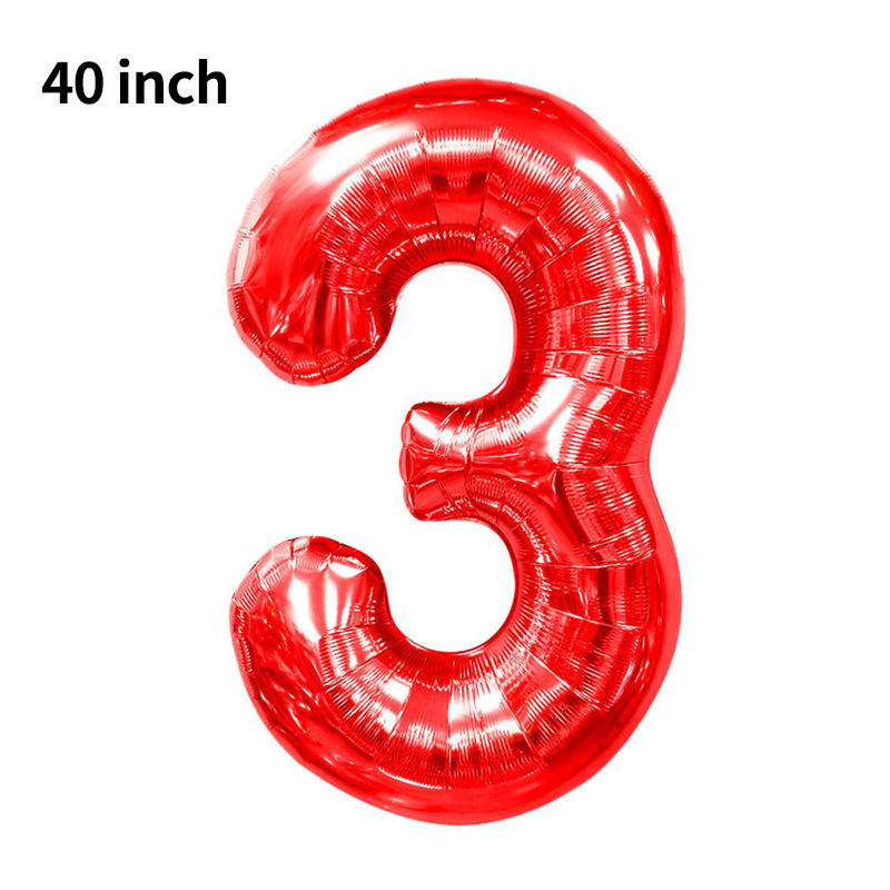 Globo digital transfronterizo grande de 40 pulgadas versión estadounidense 0-9 globo de película de aluminio decoración de fiesta de cumpleaños globo digital de imitación image 78