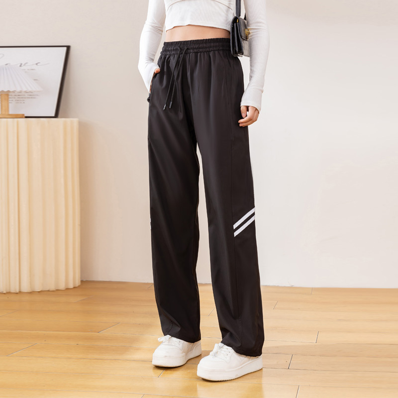 Four Seasons Trousers Women's Casual Trousers Women's Sports Pants Solid Color Straight Leg Pants Narrow Wide Leg Pants Women's South Korea Women's Clothing