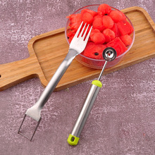 新款西瓜切塊神器430不銹鋼水果分割器西瓜切丁器挖果肉器水果叉