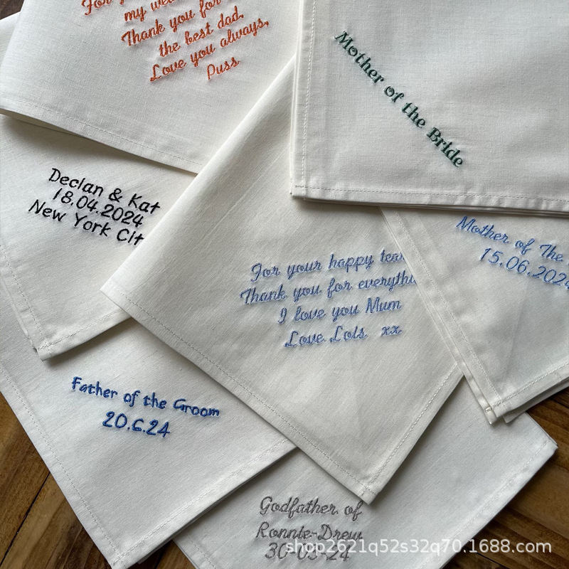 Etsy Amazon Export Best-Selling Custom Embroidered Handkerchief Square Scarf Wedding Souvenir Graduation Gift for Mentors Etsy Amazon Export Best-Selling Custom Embroidered Handkerchief Square Scarf Wedding Souvenir Graduation Gift for Mentors