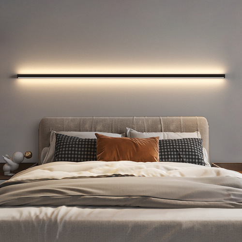 Long strip LED wall lamp minimalist one-word wall lamp modern line corridor bedroom living room background ultra-thin wall lamp