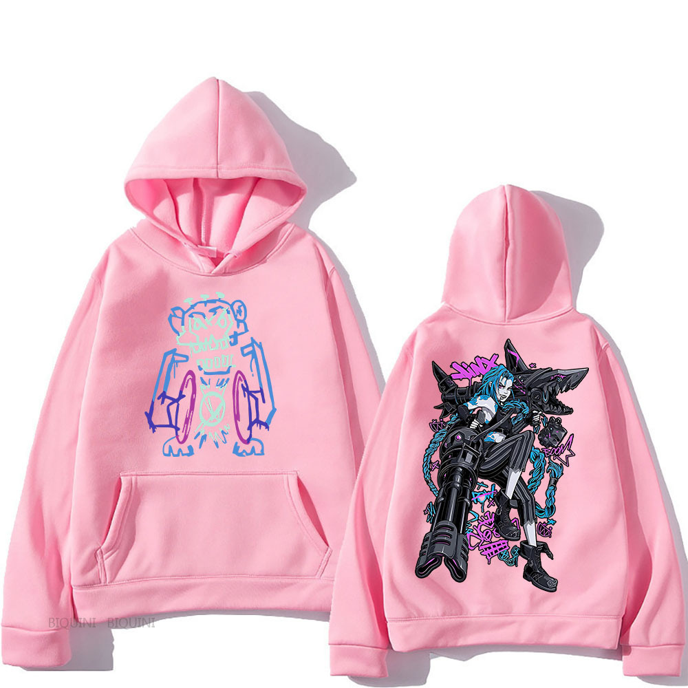 Jinx Arcane Unisex Hooded Cartoon Print Japanese Anime