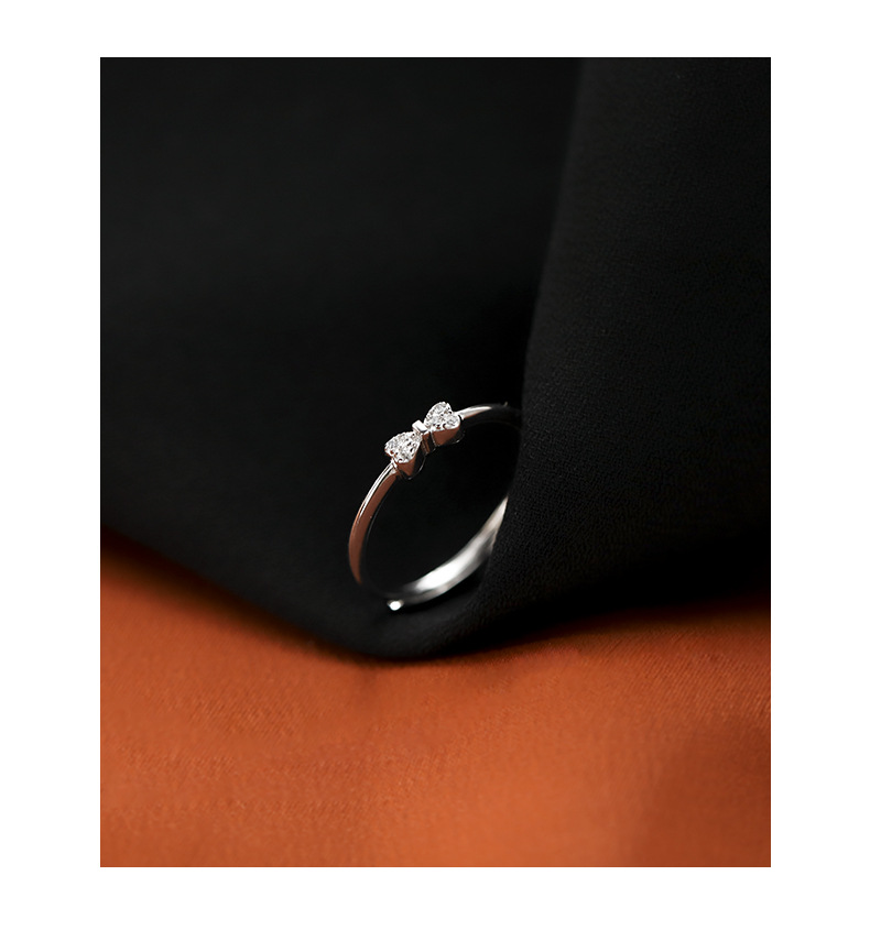 S925 Silver Bow Zircon Ring