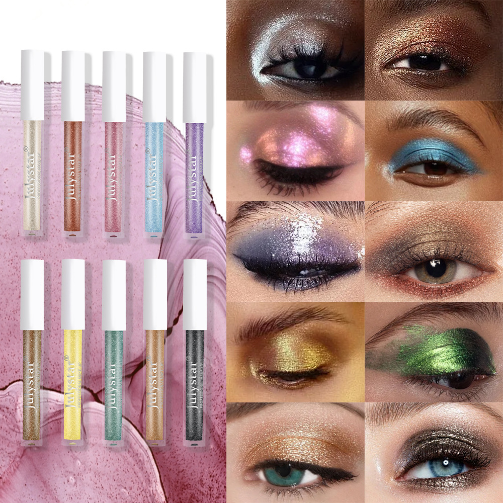 carina Julystar Ten Color Pearl Matte Makeup Colorful Streaming eye shadow Liquid Set_voghion.com