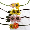 Hat, woven decorations flower-shaped, belt, accessory, flowered
