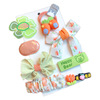 Set, children's hairgrip, cartoon cloth flower-shaped with bow, 8 pieces, Korean style