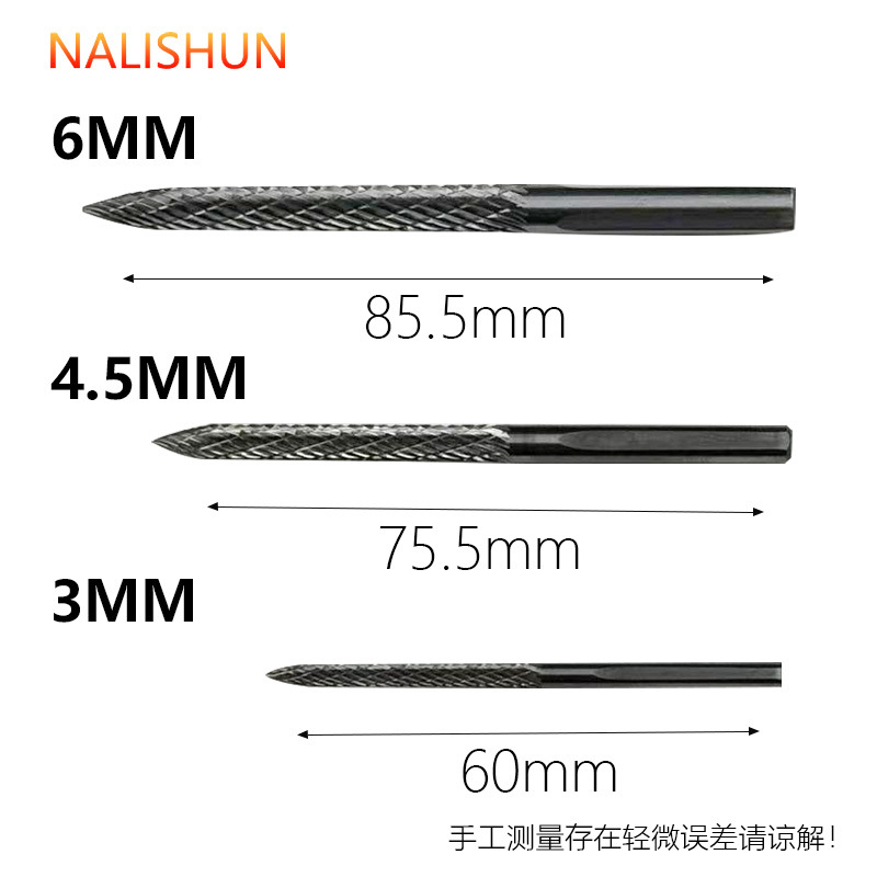 Broca de acero carbonizado para reparación de neumáticos con clavo de hongo 3/4,5/6mm Pulidora neumática Herramienta de reparación de neumáticos Cabeza de perforación de pulido