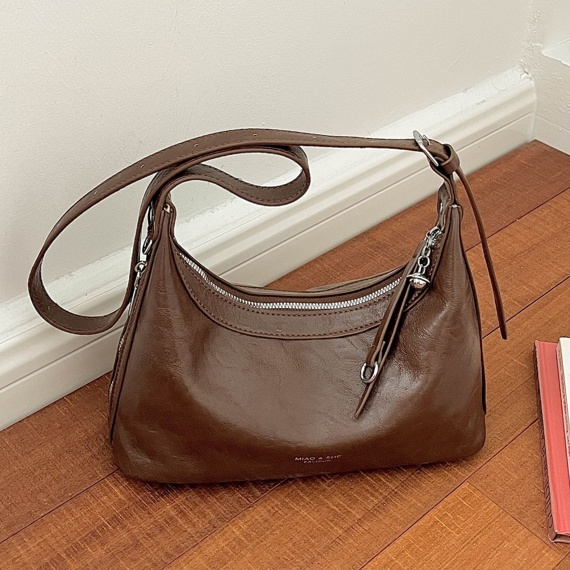 Vintage Soft Hobo Zip Everyday Crossbody Bag 1