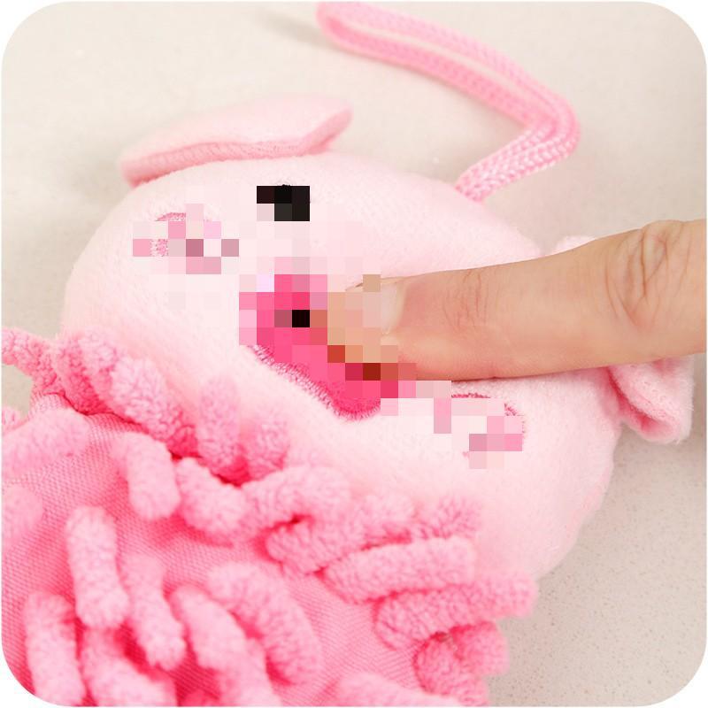 Cartoon multi-color chenille hand towel caterpillar hanging cute animal head chenille hand towel absorbent towel