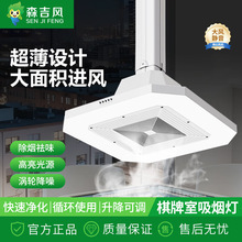 直排管道抽烟茶楼麻将灯外排棋牌室空气净化器吸烟灯麻将机净化灯
