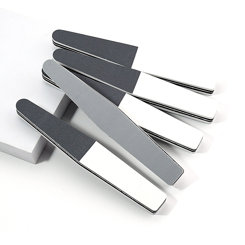 Tira de pulido gruesa de diamante tira de pulido 3-lado pulido frotar negro blanco gris esponja pulido archivo herramientas de uñas