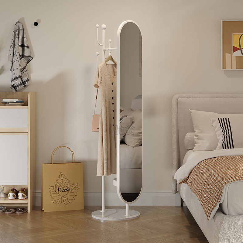 3L Rotating Full-Length Mirror Hanger, Floor Standing Home Use Bedroom Portable Non-Warping Dressing Mirror, Wardrobe Organizer