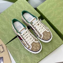 刺繍1977復古キャンバス靴高バージョン老花G家色合わせ男女同型カジュアル白靴スポーツシューズ
