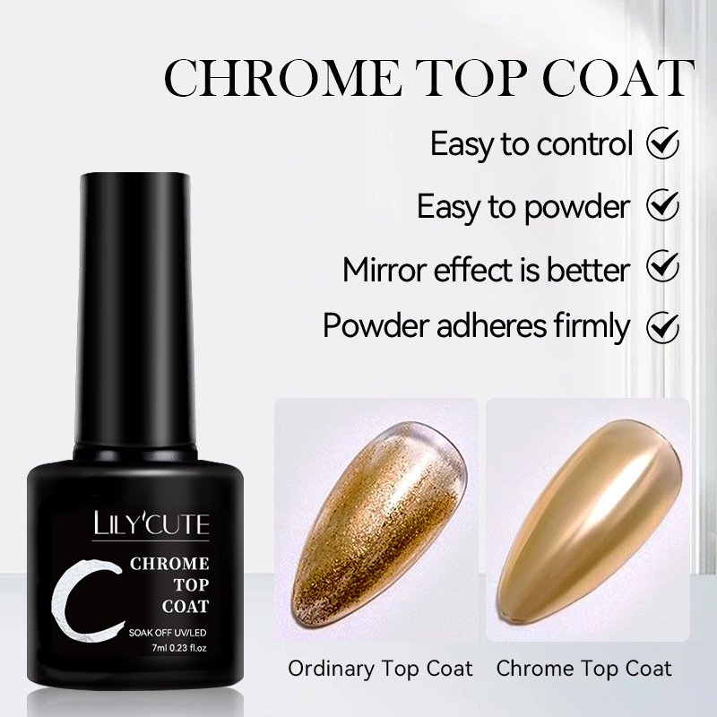Lilycute New Cross-Border Magic Mirror Powder Special Sealing Layer Nail Salon Exclusive Long-Lasting and Strong Functional Gel Nail Polish