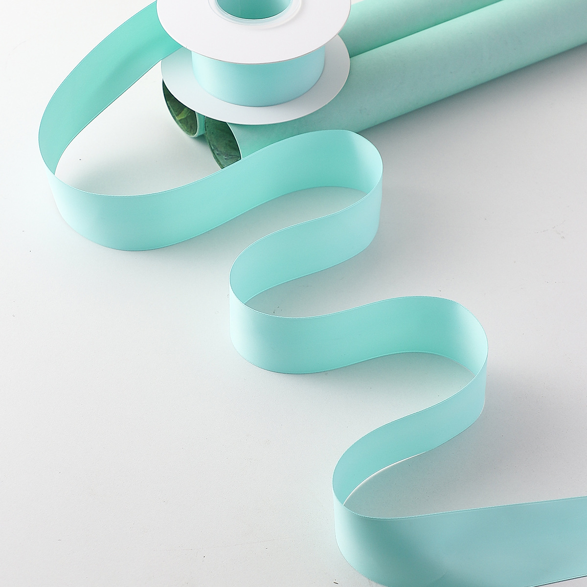 Serie de siete colores cordier azul menta de alta textura ramo de flores de cinta de color sólido cinta de regalo embalaje florista decoración